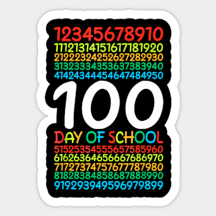 Kids 100Th Day Of School Teacher Kids 100 Days Math Numbers Sticker